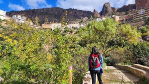 Hikers can explore the scenic trails surrounded by lush greenery and rugged mountains.