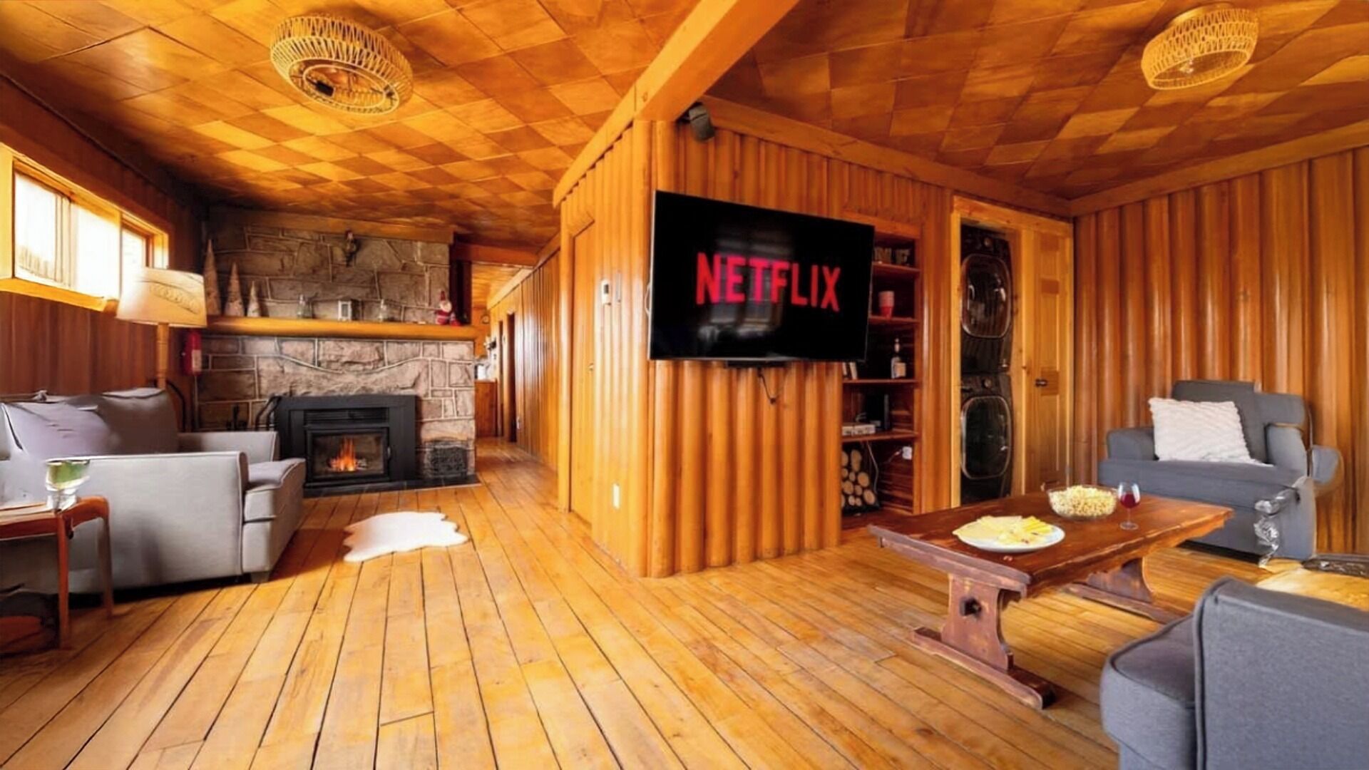 TV connectée, cheminée