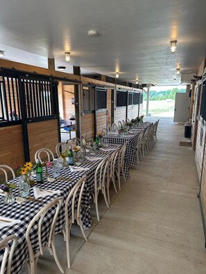 Outdoor banquet area
