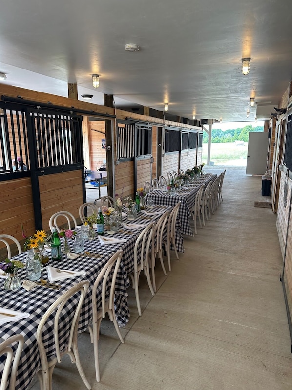 Outdoor banquet area