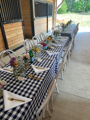 Outdoor banquet area