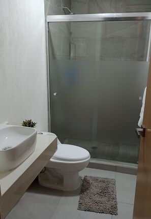 Towels, soap, toilet paper