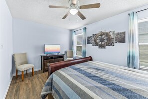 Family House, 3 Bedrooms, Balcony, Beach View | Living area | 50-inch Smart TV with cable channels, TV