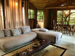 Una Smart TV, libros, una biblioteca de música