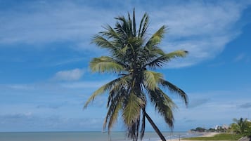 On the beach, white sand