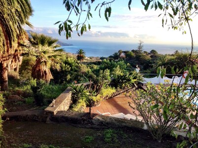 Spacious characterful villa with spectacular views, large heated private pool