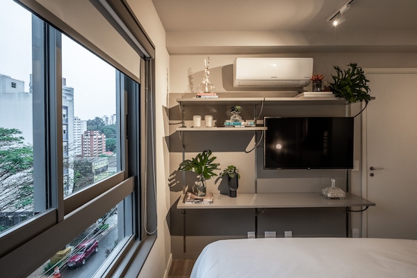 Apartamento premier | 1 quarto, cortinas blackout, quartos à prova de som