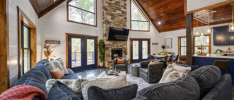 Smart TV, fireplace, video games, books