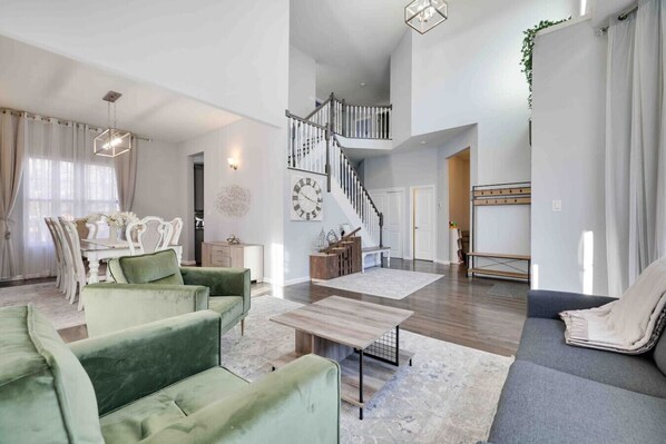 Smart TV, fireplace, video games, ping pong