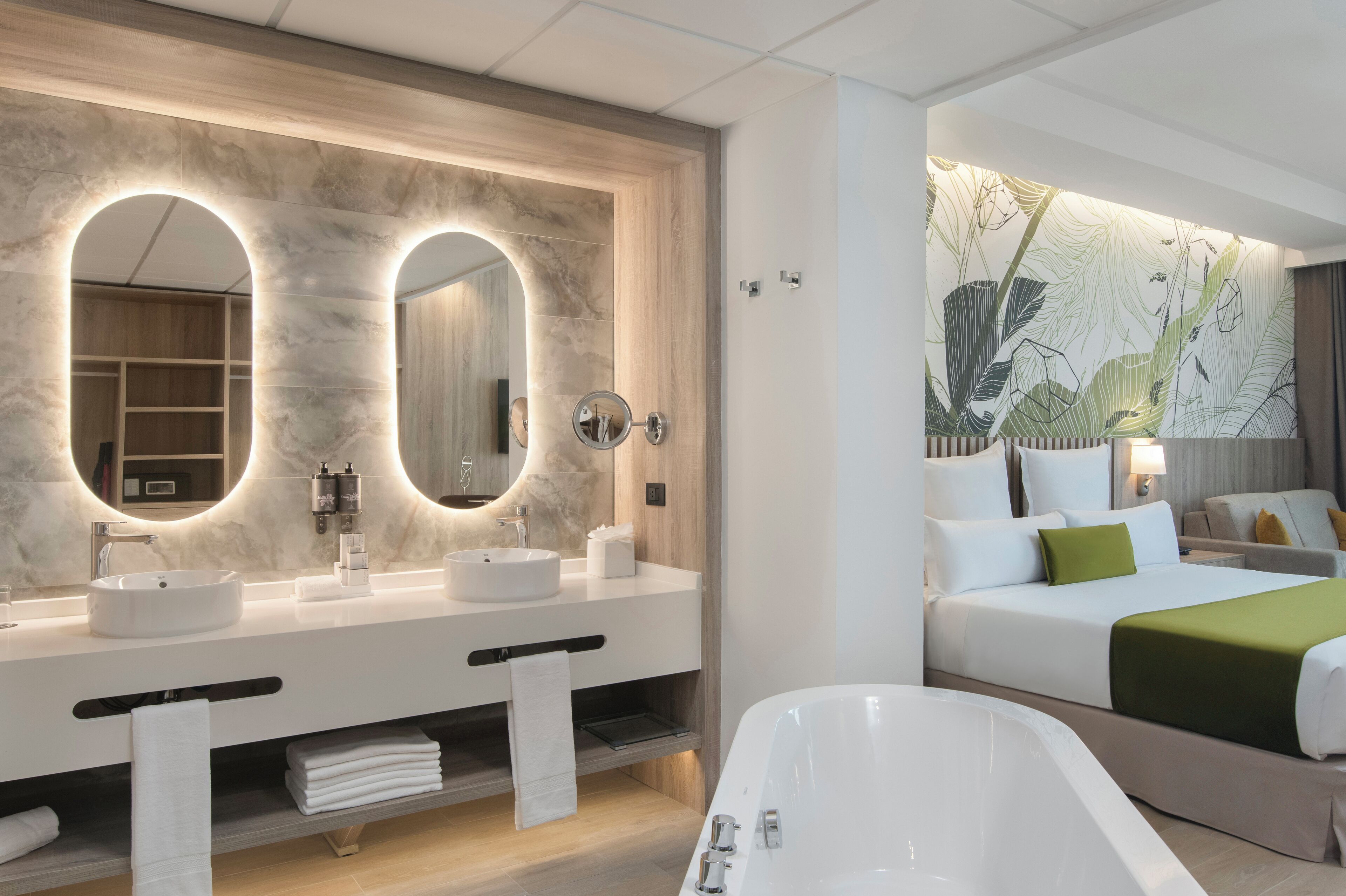 free toiletries, hair dryer, dressing gowns, towels