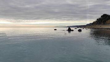 Aan een privéstrand