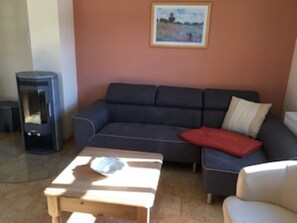 Smart TV y chimenea 