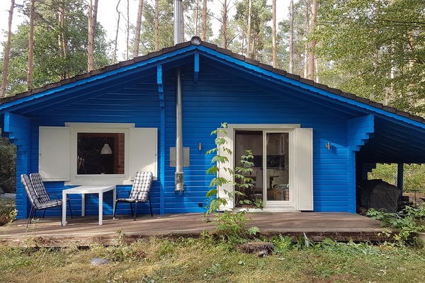 Südseite mit großzügiger Terrasse und Blick in den Wald
