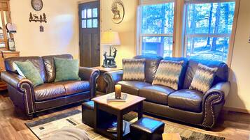 TV connectée, cheminée, jeux vidéo, lecteur de DVD