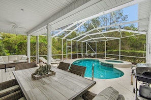 Outdoor pool, a heated pool