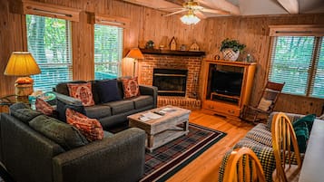 TV, fireplace, foosball, table tennis