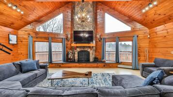 Smart TV, fireplace, video games, table football