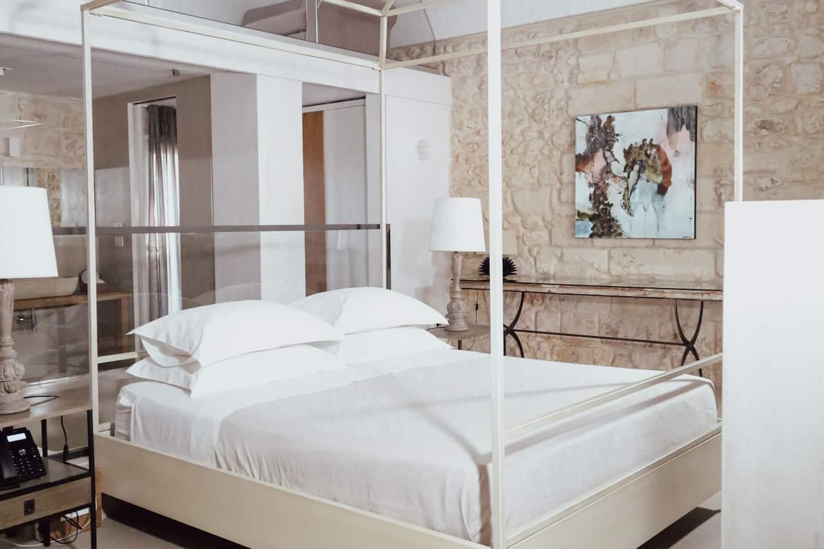 Suite monolocale, idromassaggio | 1 camera, biancheria da letto di alta qualità, copriletto in piuma