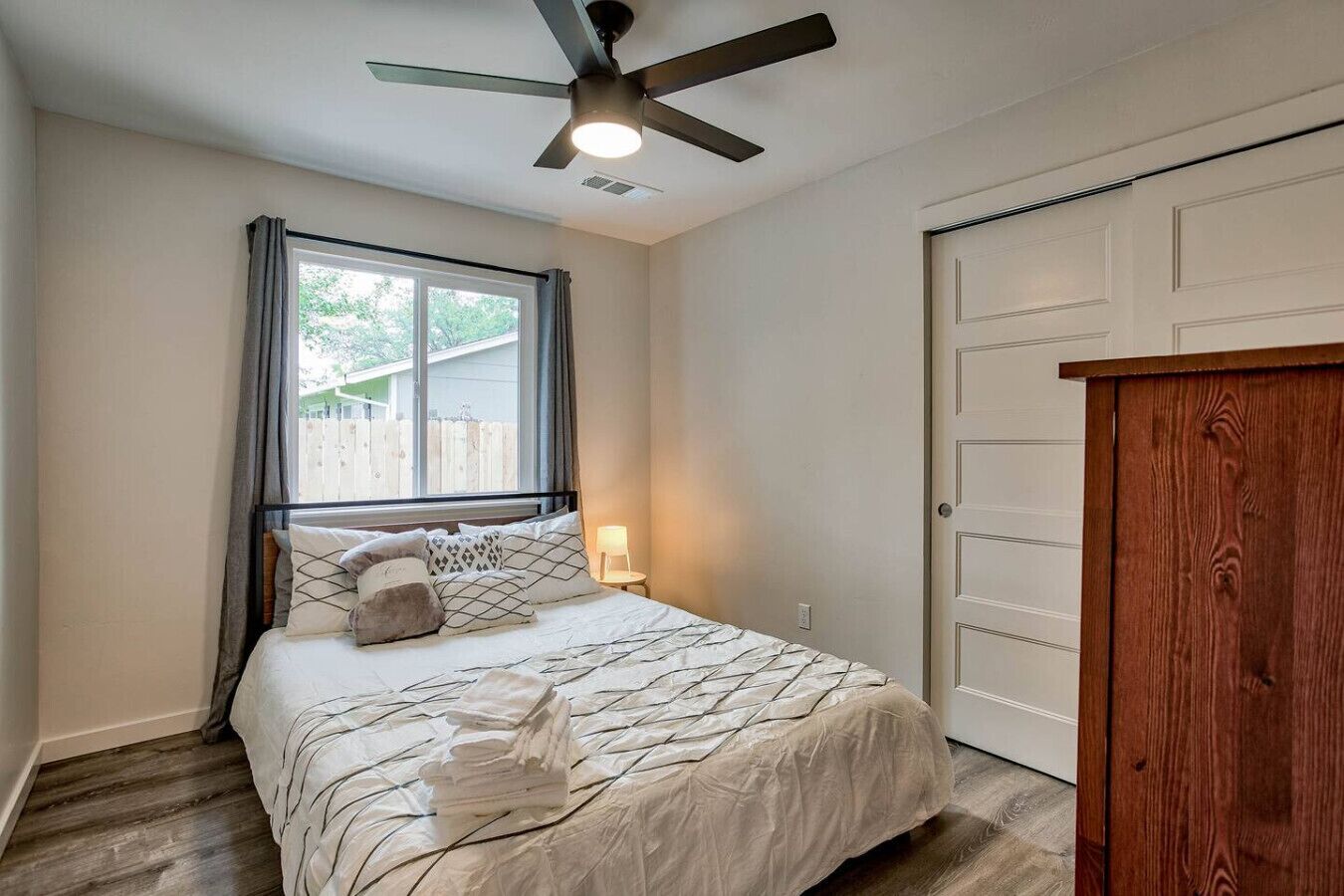 Desk, blackout curtains, iron/ironing board, free WiFi