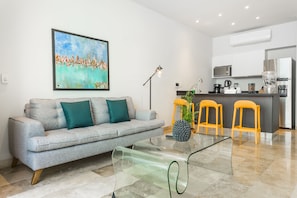 Comfort Apartment | Living area | 45-inch Smart TV with digital channels, TV, Netflix