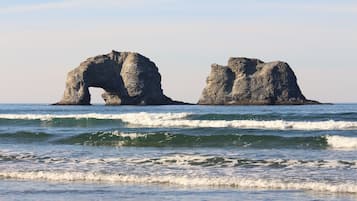 Plage à proximité, chaises longues