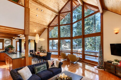 🌄 Luxe A-Frame Panoramic View Yosemite West Cabin - NEW AC and EV Charger🌄