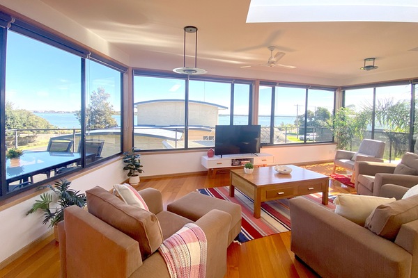Living Room with River views