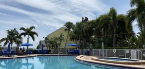 Outdoor pool, a heated pool