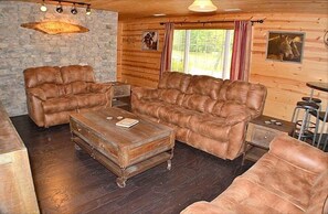Cabin, Multiple Beds, Hot Tub, Mountain View | Living area | 40-inch TV with cable channels, fireplace - A Kings Lodge (Sevierville)