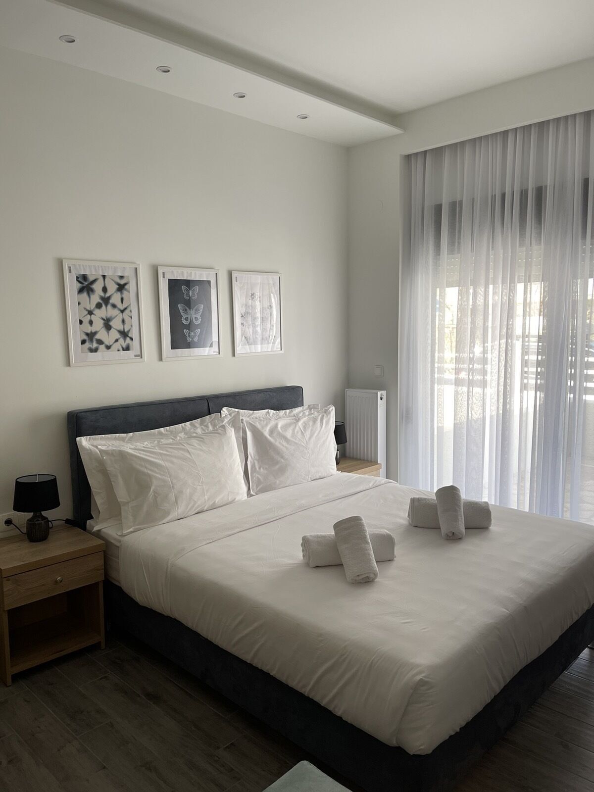 Frette Italian sheets, premium bedding, blackout drapes, soundproofing