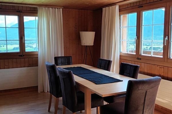 Living-dining room: spacious and flooded with light