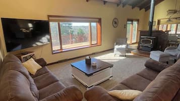 TV, fireplace, offices