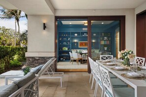 Outdoor dining - Luxury 3-Bedroom Villa at The Resort at Kapalua Bay with Housekeeping, Spa, Rental Car Included! MON-2206 by KBM (Lahaina)