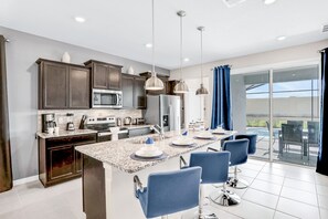 Fridge, microwave, oven, stovetop - Spacious resort home with private pool, game room, & abundant  amenities (Davenport)