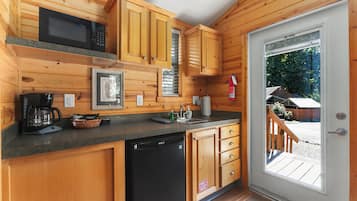 Fridge, microwave, coffee/tea maker