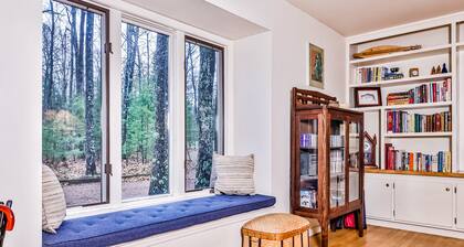 Lakefront, dog-friendly home with canoe, firepit, large deck, & washer/dryer