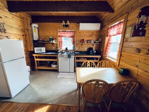 Microwave, stovetop - Trapper Cabin, Greyhouse Inn Vacation Rentals (Salmon)