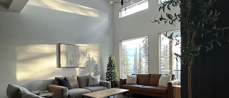Televisión, chimenea y futbolito