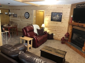 Cabin, Multiple Beds, Hot Tub | Living area | 40-inch TV with cable channels, fireplace - Amazing Dreams (Sevierville)