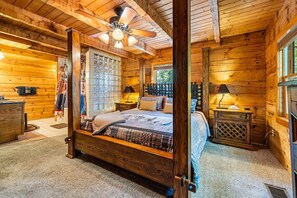 Cabaña, varias camas, hidromasaje, vista a la montaña | 4 habitaciones, wifi gratis y ropa de cama