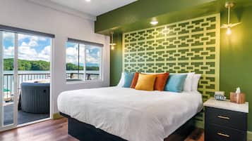 Vila, 1 Tempat Tidur King, hot tub, pemandangan gunung | 1 kamar tidur, Wi-Fi gratis, dan seprai linen