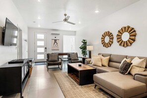 Townhome, Multiple Beds, Patio, Mountain View (Tranquility at The Lofts) | Living area | 42-inch flat-screen TV with digital channels, fireplace - Tranquility at The Lofts Near National Parks (St. George)