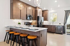 Townhome, Multiple Beds, Patio, Mountain View (Tranquility at The Lofts) | Private kitchen | Fridge, microwave, oven, stovetop - Tranquility at The Lofts Near National Parks (St. George)