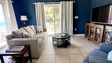 Smart TV, DVD player, books, video library
