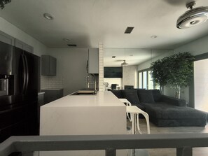 Smart TV, fireplace, video games