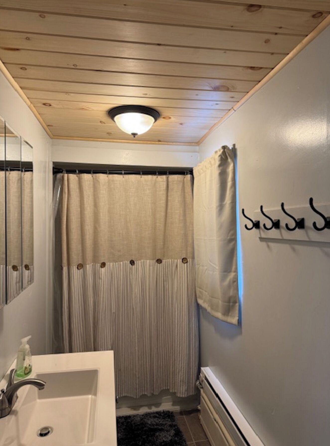 Combined shower/bathtub
