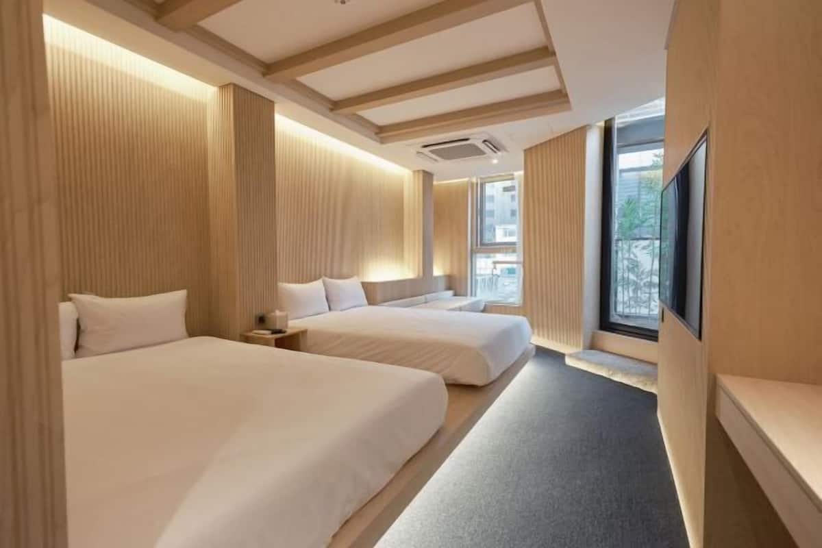 Blackout curtains, iron/ironing board, free WiFi, bed sheets
