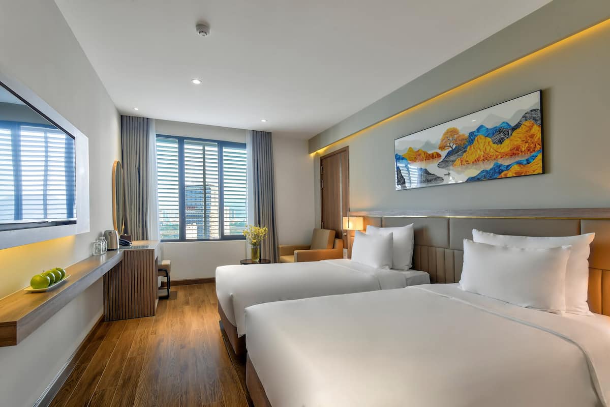 Deluxe kamer, 2 eenpersoonsbedden | 1 slaapkamer, hypoallergeen beddengoed, een minibar