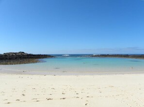 Playa en los alrededores y camastros 