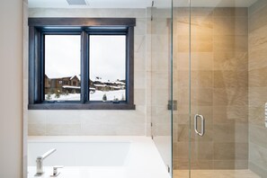 Bathtub, hair dryer, towels - Luxury, Ski-In Ski-Out Mountain Cabin! Game Room! Hot Tub! (Big Sky)